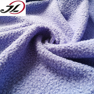 Vendita calda 100% poliestere morbido Sherpa riccio italiano Boucle Knit Double Sided Fleece tessuto bouclé per cappotti da donna - Product Image 3