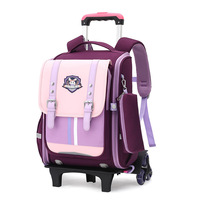 Sac à dos à roulettes unisexe pour enfants, idéal pour l'école primaire (CP, CE1, CE2, CM1, CM2), en nylon imperméable – Vente chaude transfrontalière
