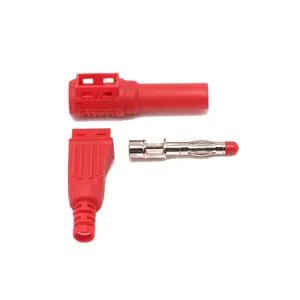 4mm empilhável ângulo direito 90 plug banana macho com rosca