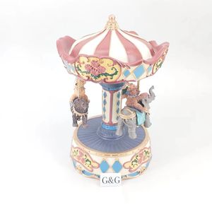 Cadeau d'anniversaire fille fille garçon enfants belle boîte à musique carrousel animal à remonter - Product Image 3