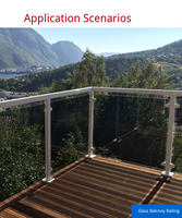 Système d'accessoires de balustrade en verre sans cadre pour balcon et escalier, accroche-verre en acier inoxydable 304 316