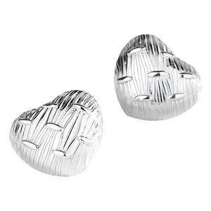 ต่างหูเม็ดเดี่ยวรูปหัวใจสีเงินสเตอร์ลิง925 | พื้นผิวไม่ก่อให้เกิดอาการแพ้เครื่องประดับทันสมัยรูปหัวใจแห่งความรัก - Product Image 2