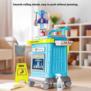 <span class=keywords><strong>Chariot</strong></span> de <span class=keywords><strong>jouet</strong></span> d'aspirateur de maison de jeu en plastique familial avec costume de <span class=keywords><strong>balai</strong></span> pour jouets de nettoyage et d'entretien ménager - Product Image 3