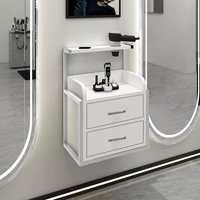 Nouvel équipement pour salons de coiffure 2026 : Meuble mural de rangement doré pour outils de salon