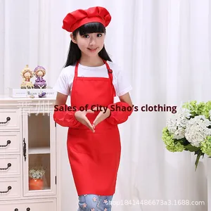 Custom White <b>Kids</b> Cooking Sleeveless Bib Apron Adjustable DIY Activity for <b>Painting</b> Party Use Polyester/Cotton Sustainable - Product Image 6