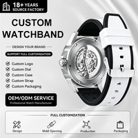 Bracelet de montre en silicone flexible, durable, respirant et réglable, bicolore, avec sangle contrastée pour remplacement de montre connectée, sport