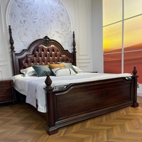 Ensemble de chambre à coucher classique américain en bois massif à prix avantageux, taille King & Queen, pour la maison, l'hôtel et la villa