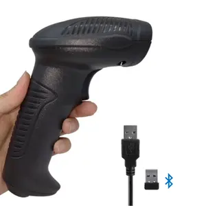 günstig USB kabelgebundene Bluetooth 2.4G drahtlose Scanning-Pistole tragbar robuster 1D 2D QR-Barcode-Scanner für Supermarkt Warehouse