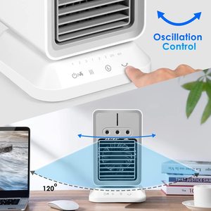 Mini Desktop Cooling <b>Fan</b> With Oscillation Control For Home Office Use USB Powered 120 Degree Spray Humidifier - Product Image 1