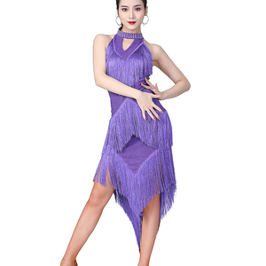Robes <span class=keywords><strong>de</strong></span> danse latine à paillettes pour femmes, col licou des années 1920, robe à franges Gatsby Flapper, tenue <span class=keywords><strong>de</strong></span> danse <span class=keywords><strong>de</strong></span> salon Tango <span class=keywords><strong>Salsa</strong></span> - Product Image 2
