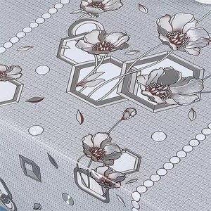 Su misura di alta qualità stampa floreale goffrato metallico PVC rotolo tovaglia impermeabile - Product Image 4