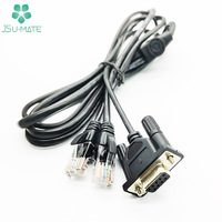 Personalizado RS232 DB9/15/25 macho hembra a 8P8C RJ45 Y Splitter Cable DB9 Cable RS232 9 Pin Cable