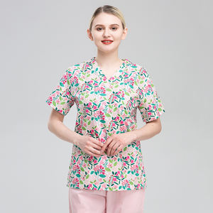 <span class=keywords><strong>Uniformes</strong></span> médicos con cuello en V <span class=keywords><strong>de</strong></span> estilo básico para mujeres y hombres, Tops estampados <span class=keywords><strong>de</strong></span> algodón puro, Tops exfoliantes estampados, <span class=keywords><strong>uniformes</strong></span> <span class=keywords><strong>de</strong></span> consultor estético - Product Image 3