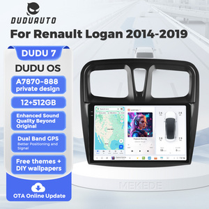 DUDUAUTO para <span class=keywords><strong>Renault</strong></span> Logan 2014-2019, Sistema Multimedia Android Modificado para Auto, Navegación Bluetooth, Carplay, Pantalla <span class=keywords><strong>de</strong></span> Visión Trasera - Product Image 1