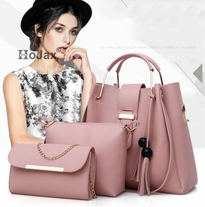 <span class=keywords><strong>Sac</strong></span> à Main en cuir PU pour femmes, lot de 3 pièces, fourre-tout, sacoche de luxe à pompon, combinaison, valise de voyage, bagage - Product Image 4