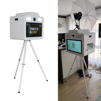 Machine Photobooth Selfie DSLR avec trépied pour événements, écran tactile 21,5 pouces, Photobooth DSLR à écran tactile pour mariage