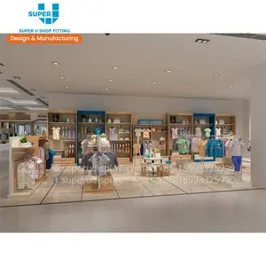 Leuke Retail Baby Winkel Interieur 3d Kids Kleding Winkel Ontwerp Display Showcase Boutique Baby Kleding Winkel Decoratie Ideeën