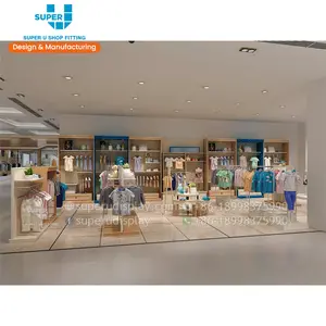 Nette Einzelhandel Baby Store Innen architektur 3d Kinder Kleidung Shop Design Display Showcase Boutique Baby Kleidung Shop Dekoration Ideen