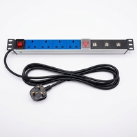 PDU 1U 19 pouces pour montage en rack, multiprise 6 voies avec ports de charge USB, unité de distribution d'alimentation pour armoire de serveur