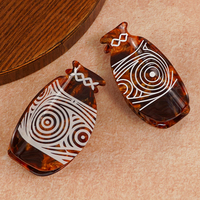 Pince à cheveux unisexe en acétate coloré en forme de poisson artistique 9x4.8cm, motif abstrait, luxe écaille de tortue pour mariage de filles