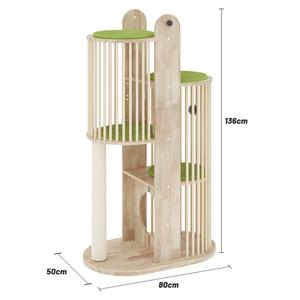 Трехзональная трехмерная вилла для кошек, каркас для скалолазания из массива дерева, небольшая Вертикальная платформа для прыжков - Product Image 3