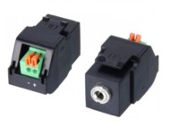 Module Keystone audio mono 3,5 mm, insert pour prise jack mini 1/8 pouce, en ABS, à clipser, pour plaque murale, système PA