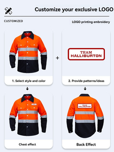 Camicia da Lavoro ad Alta Visibilità Traspirante ad Asciugatura Rapida con Logo, Manica Lunga in Cotone, Uniforme di Sicurezza per <span class=keywords><strong>Edilizia</strong></span>, Fabbrica, Magazzino, Uomo - Product Image 3