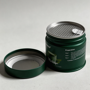 <span class=keywords><strong>Lata</strong></span> de hojalata pequeña de 73*73mm para té matcha, apta para uso alimentario, con tapa de rosca hermética de 30g, para envasado de polvo de matcha y café, venta al por mayor y personalizada. - Product Image 1