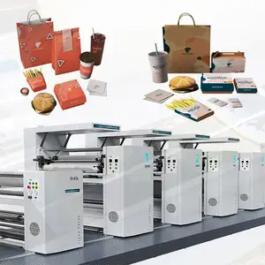 Machine d'impression de carton flexo pour imprimante non tissée 4 couleurs Machine d'impression de sacs en papier kraft de riz commercial