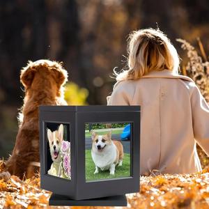 Wooden Pet Ashes Box Keepsake Cremation <strong>Urns</strong> Funeral for Dog <strong>Cat</strong> Ashes Pets Memorial <strong>Urns</strong> With Photo Frame - Product Image 2