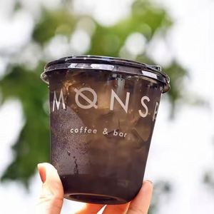 Custom Logo10oz 12 14 16 20 24oz Black Clear U-Shape Thickened Disposable PET <b>Cups</b> with Lids for Bubble Tea, PET <b>Plastic</b> <b>Cups</b> - Product Image 4