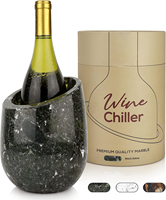 Seau refroidisseur en marbre à manchon de refroidisseur de bouteille en pierre solide pour la fête pour garder le champagne et les boissons au vin au froid
