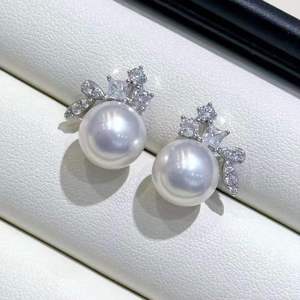 Pendientes de Plata de Ley 925 con Perlas Edison, Perlas Edison de Agua Dulce Aurora de Alta Calidad de 9-10 mm con Pequeñas Imperfecciones Naturales - Product Image 2