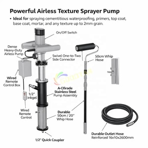 Potente pulverizador de textura sin aire de 2 mm para bricolaje, máquina pulverizadora de masilla, yeso, pintura y mortero con rodillo - Product Image 6