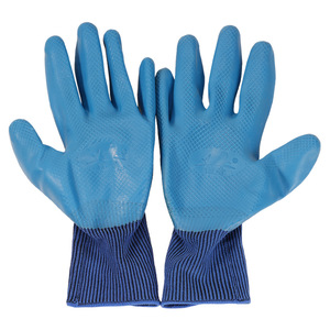 <span class=keywords><strong>2025</strong></span> chịu mài mòn tùy chỉnh <span class=keywords><strong>latex</strong></span> phủ màu xanh 23cm không có silicon thoáng khí chống trượt hoạt động cơ học găng tay bảo vệ - Product Image 1