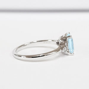 Anillo de Plata de Ley S925 con Aguamarina para Mujer, Joyería Fina - Product Image 2