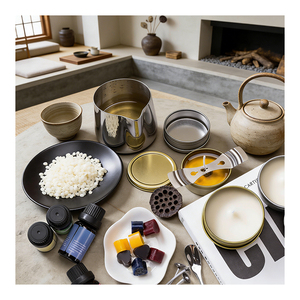 Contenedor de lujo para velas con caja, recipiente mate con tapa blanca para muestra, para programación de presentación minorista de cera perfumada personalizada - Product Image 4