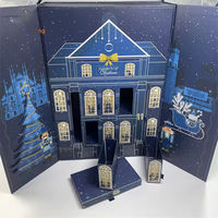 Caja de Regalo de Calendario de Adviento Plegable Personalizada y Versátil con Puerta Francesa, Caja Misteriosa de Lujo para el Cuidado de la Piel con Cuenta Regresiva de 24 Días