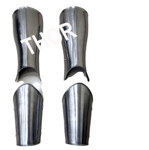 Protectores de armadura vikingos medievales, armadura de acero de alta calidad, medievales de Graves, para piernas y brazos, talla única, pulido de plata - Product Image 1