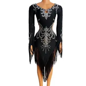 वेस्टिदोस मगर सेक्सी गैंडा टाससेल डिनर पार्टी शाम के कपड़े महिला स्लिट लैटिन डांस स्टेज महिला नाइट क्लब प्रोम ड्रेस
