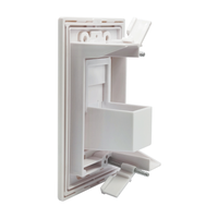 Placa de Pared Empotrada de Bajo Voltaje sin Tornillos con Cubierta Deslizante para Cable de Audio/Video, Paso de Cable y Entrada