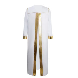 Oferta Especial: Túnica de Coro de Iglesia Transpirable de Poliéster con Ribete Dorado para Ceremonias Religiosas Cristianas - Product Image 1