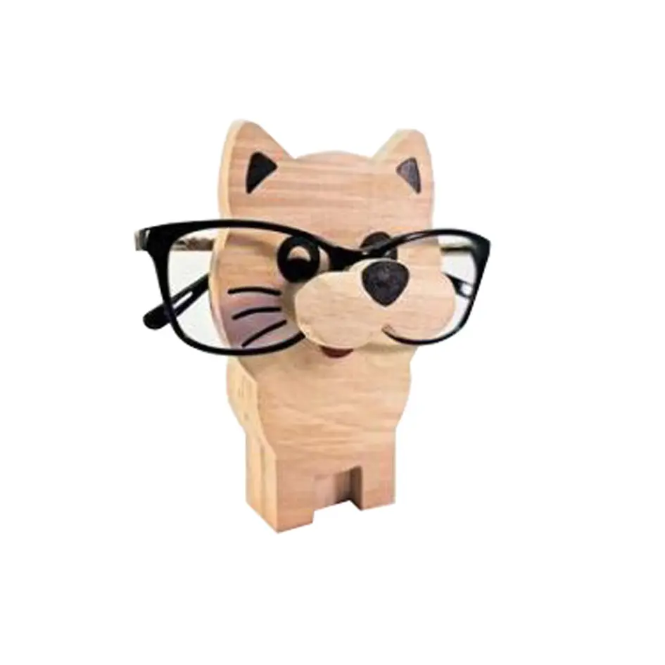 Dog wearing Eye glasses stand glasses holder