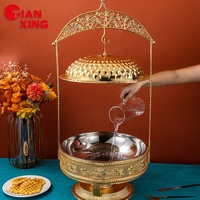 Tianxing Buffetzubehör 8 L Edelstahl Speisenwärmer-Display Gold Kochgeschirr hängendes Kochgeschirr Buffet-Set