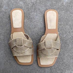 جديد بابوش فام حجر الراين مريح يتوهم أحذية في الهواء الطلق الصيف السيدات صنادل شبشب مسطح للنساء - Product Image 4