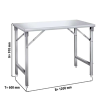 Table de travail pliable en acier inoxydable, portable, robuste, pour la restauration, le camping en plein air