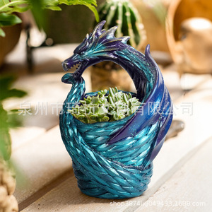 Jarrón de Resina con Forma de Dragón, Maceta para Suculentas, Decoración de Mesa Estilo Bohemio, Artesanía Hecha a Mano, Regalo - Product Image 1