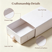 Boîte à bijoux en papier blanc sur mesure, acceptant les commandes d'échantillons, boîte recyclable pour emballage cadeau de bagues et boucles d'oreilles