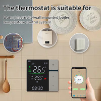 Tuya WiFi Room Thermostat Pengontrol Pemanas Cerdas yang Dapat Diprogram 7 Hari NTC ±1 ° C Child Lock LED Display Tipe 86