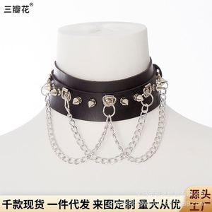 Juguetes sexuales para adultos, collares de cuero estilo punk para el cuidado de la salud sexual en pareja, gargantillas, collares de sujeción, juguetes de tracción, venta directa de fábrica - Product Image 1